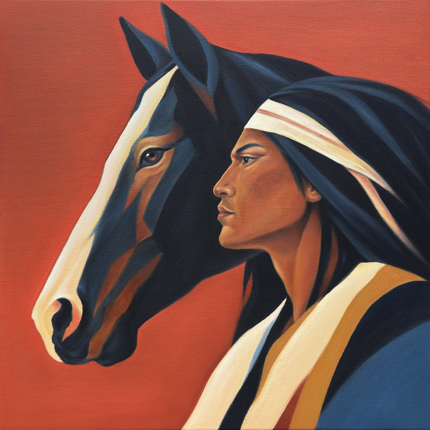 Original oil painting celebrating connection and kinship by Sekar Rajagopal.