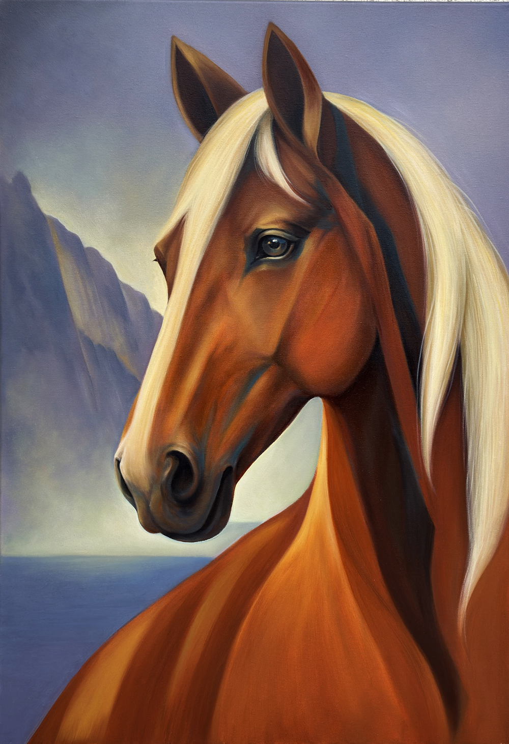 Original oil painting capturing a moment of stillness by Sekar Rajagopal.